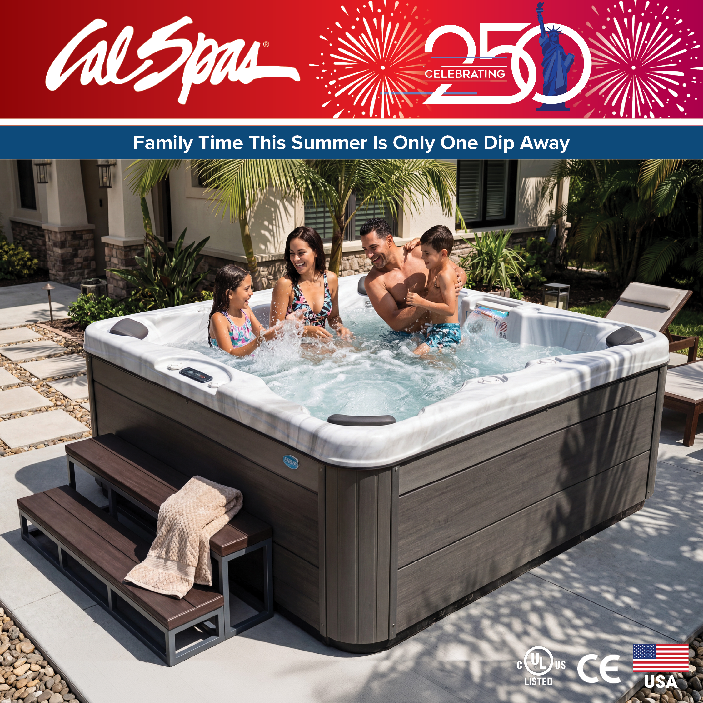 Calspas hot tub being used in a family setting - Ann Arbor